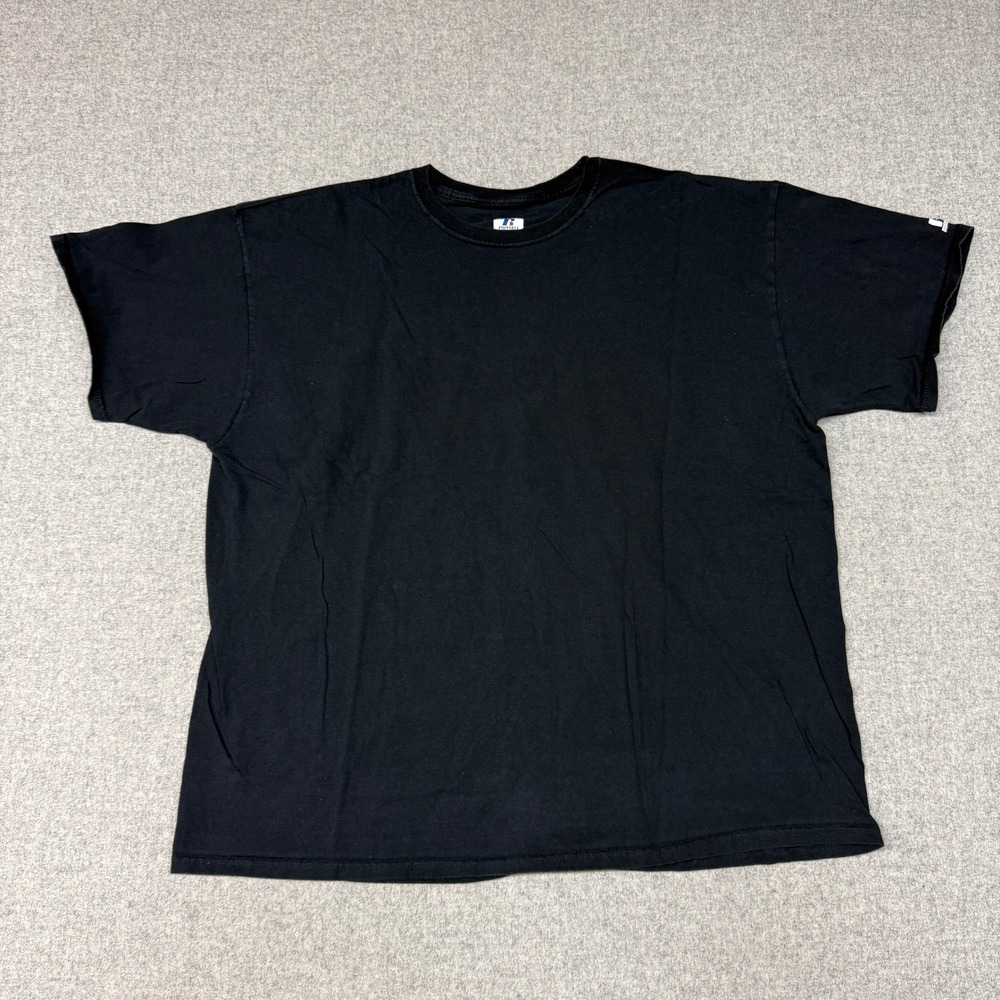 Russell Athletic T-Shirt XXL Black Cotton Short Sleeve Crew Neck Basic Tee Men
